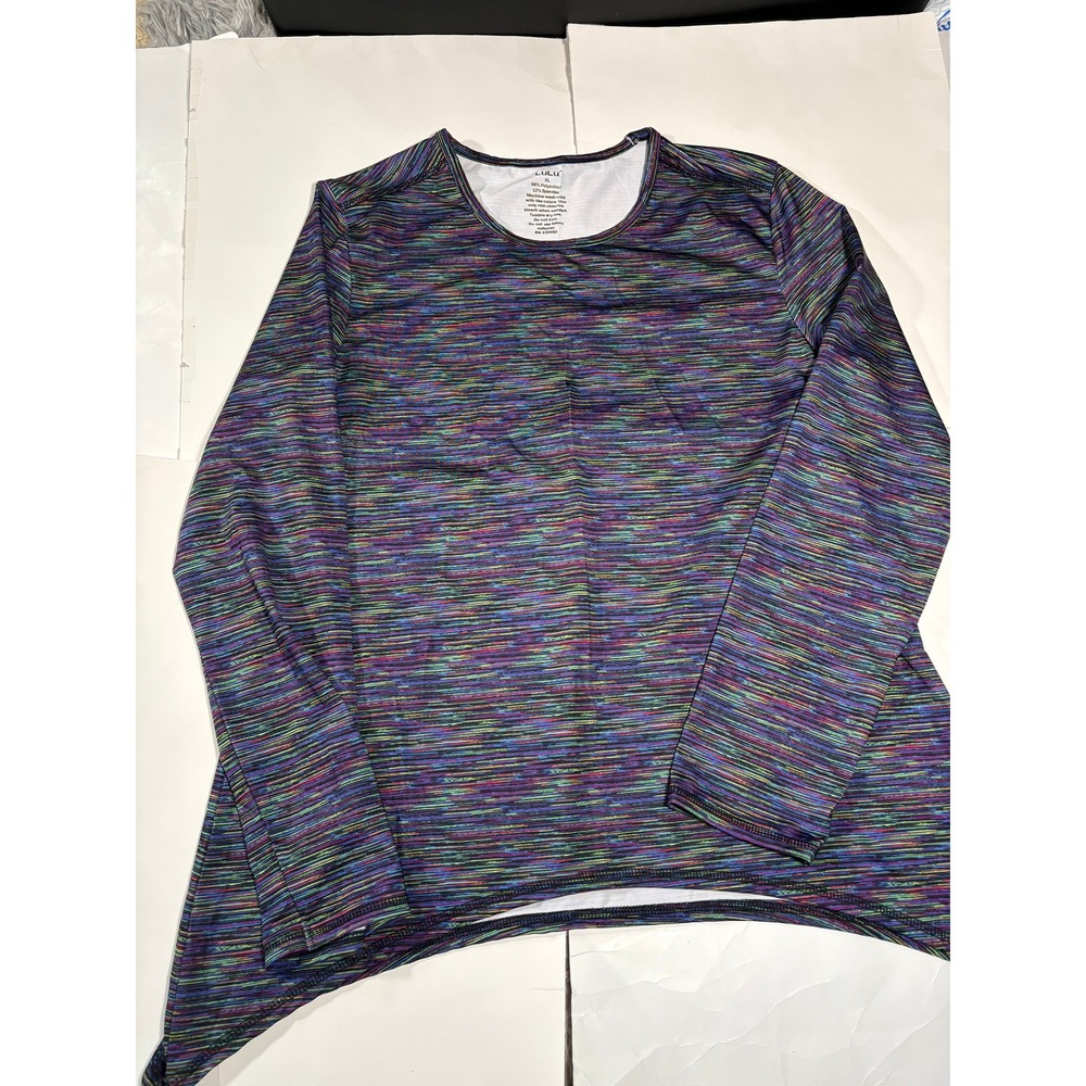 Lulu Womens XL Multicolor Space Dye Athletic‎ Tunic Top Long Sleeve Stretch